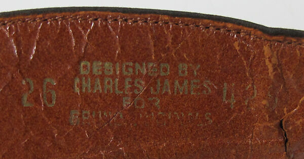 Belt, Charles James (American, born Great Britain, 1906–1978), silk, leather, American