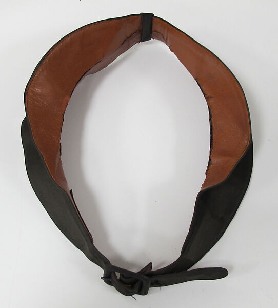 Belt, Charles James (American, born Great Britain, 1906–1978), silk, leather, American