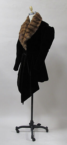 Coat, Charles James (American, born Great Britain, 1906–1978), silk, fur, American