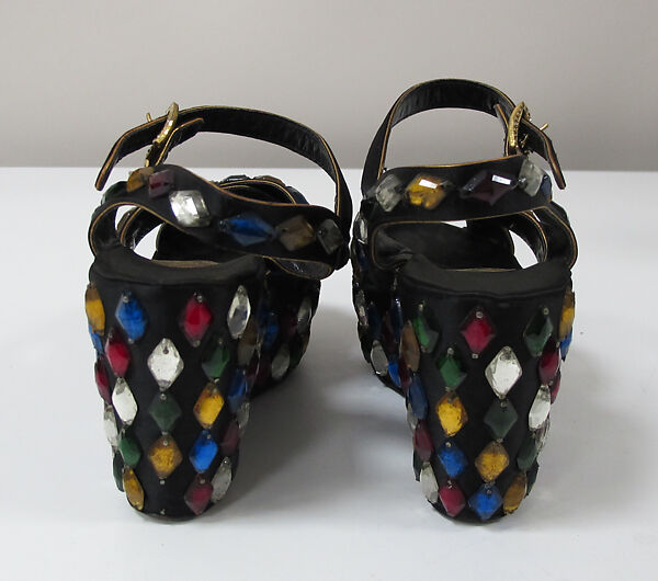 Sandals, Roger Vivier (French, 1913–1998), silk, cork, synthetic, American