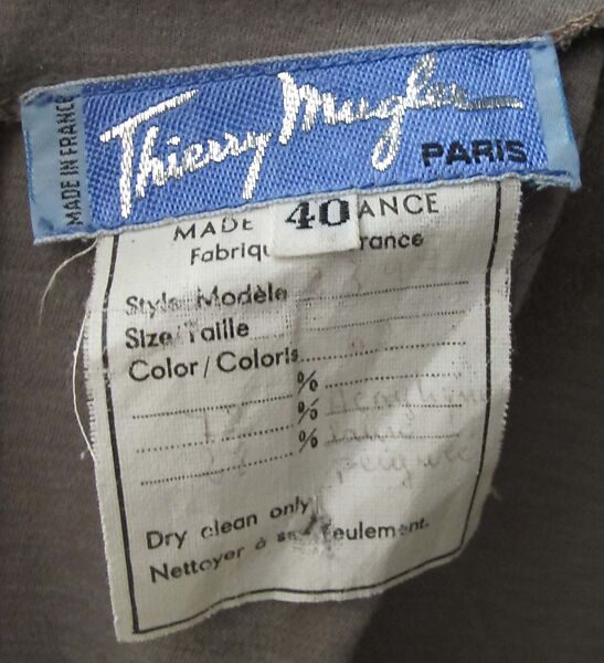 Gown, Mugler (French, founded 1974), wool, synthetic, metal, French