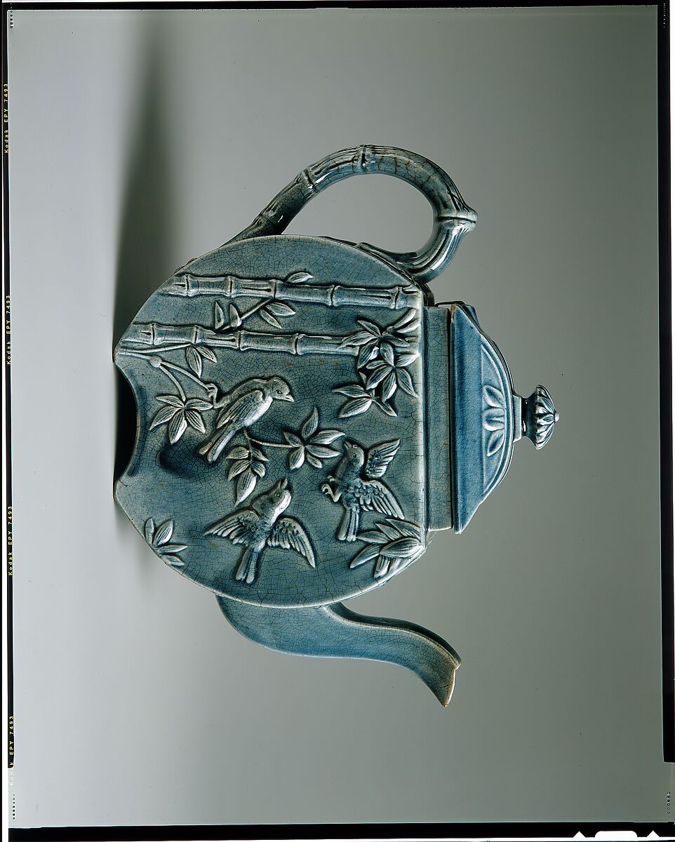Teapot, Manufactured by Chelsea Keramic Art Works (1872–1889), Ceramic, American