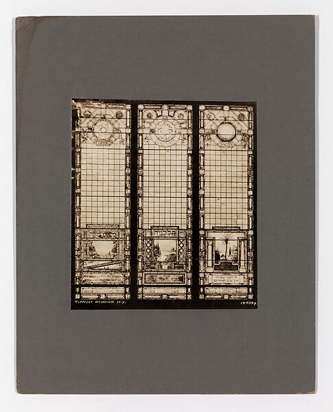 Photograph of a window, Louis C. Tiffany (American, New York 1848–1933 New York), Photograph mounted on board, American