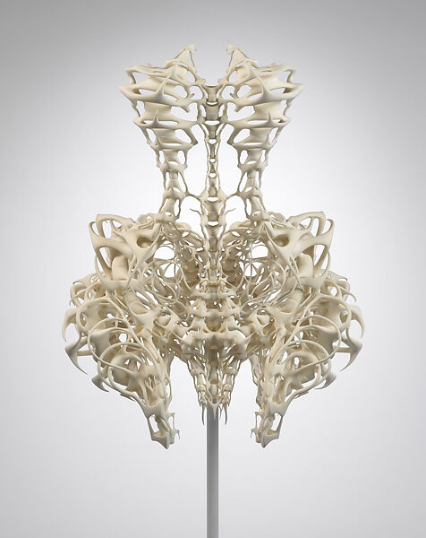 Ensemble, Iris van Herpen (Dutch, founded 2007), (a, b) plastic (polyamide); (c, d) leather, plastic (acrylic), Dutch 