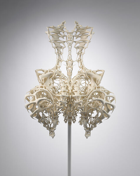 Ensemble, Iris van Herpen (Dutch, founded 2007), (a, b) plastic (polyamide); (c, d) leather, plastic (acrylic), Dutch