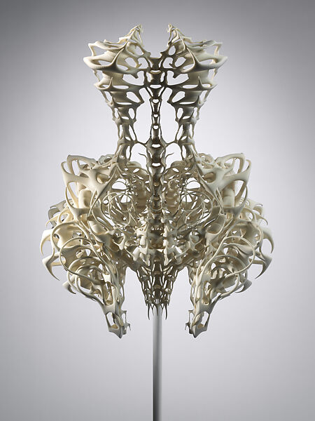 Ensemble, Iris van Herpen (Dutch, founded 2007), (a, b) plastic (polyamide); (c, d) leather, plastic (acrylic), Dutch