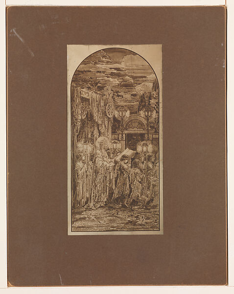 Photograph of design for single mosaic panel for "Te Deum Laudamus" triptych, Louis C. Tiffany (American, New York 1848–1933 New York), Photograph, American