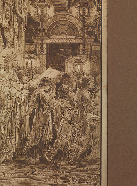 Photograph of design for single mosaic panel for "Te Deum Laudamus" triptych, Louis C. Tiffany (American, New York 1848–1933 New York), Photograph, American