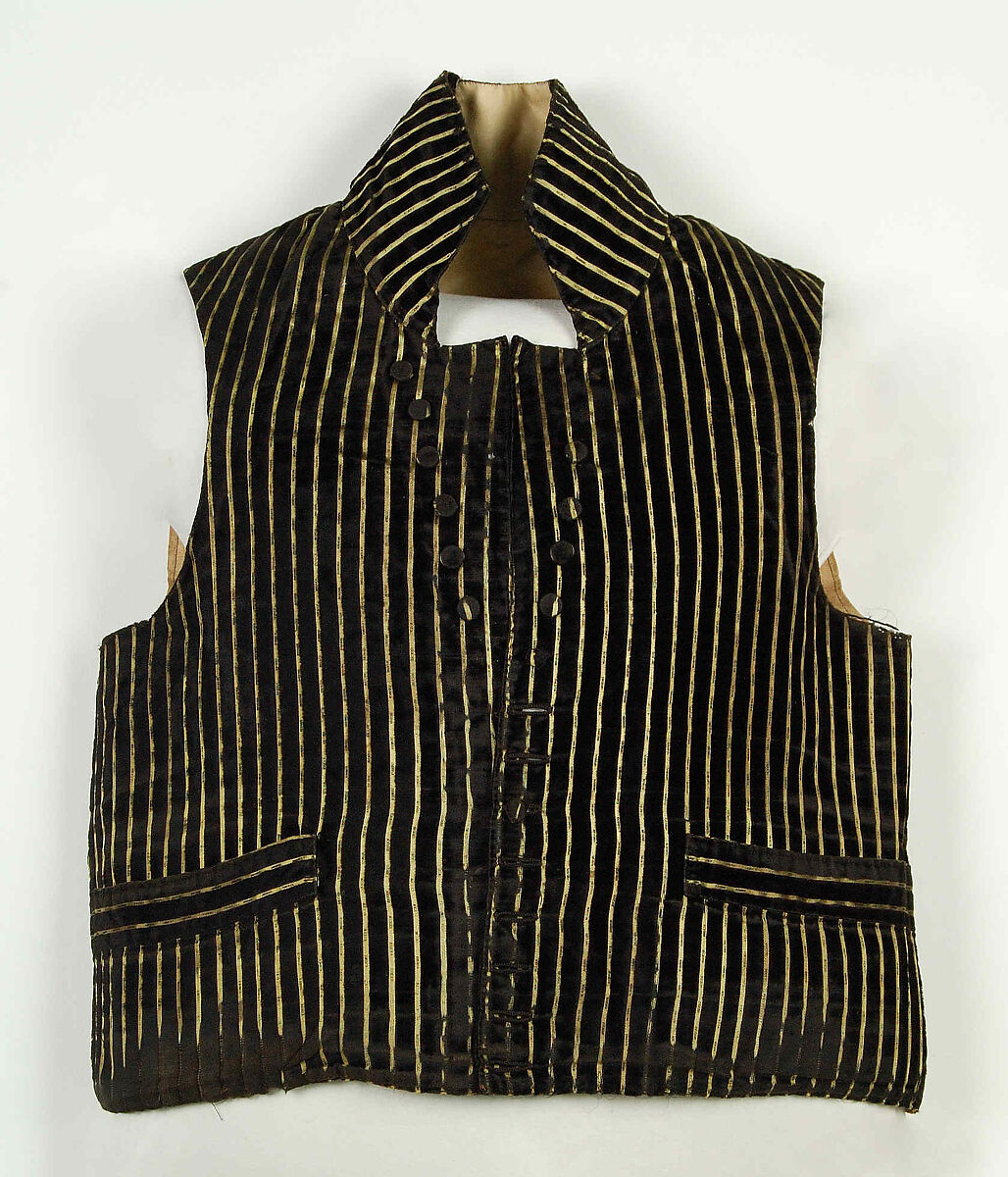 Vest, Silk, linen, American 