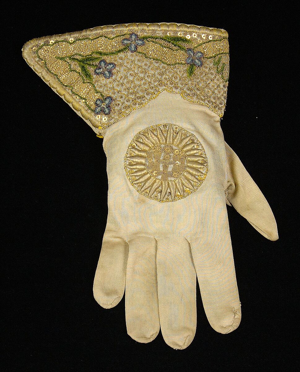 Bishop's Gloves, Silk, metallic, metal, French 
