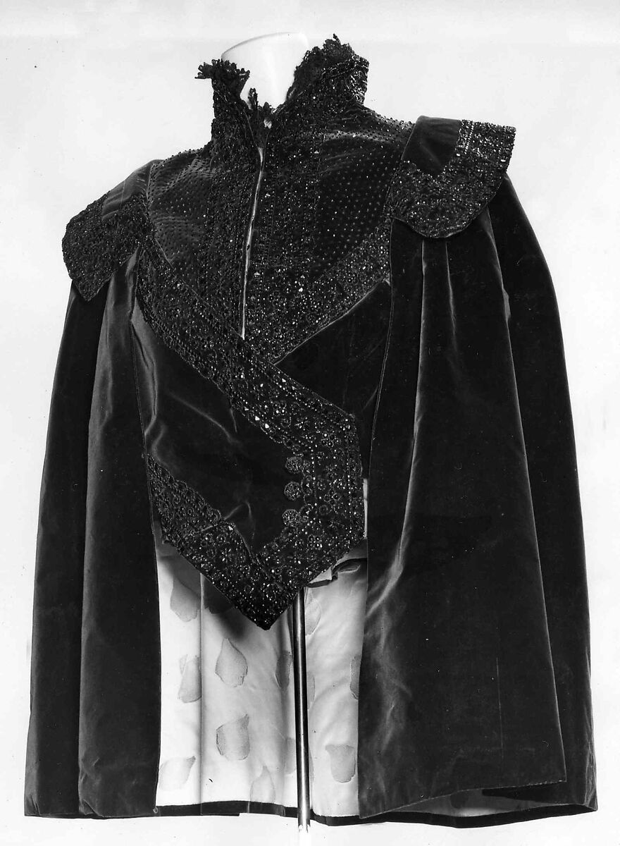 Evening ensemble, House of Worth (French, 1858–1956), Silk, jet, French