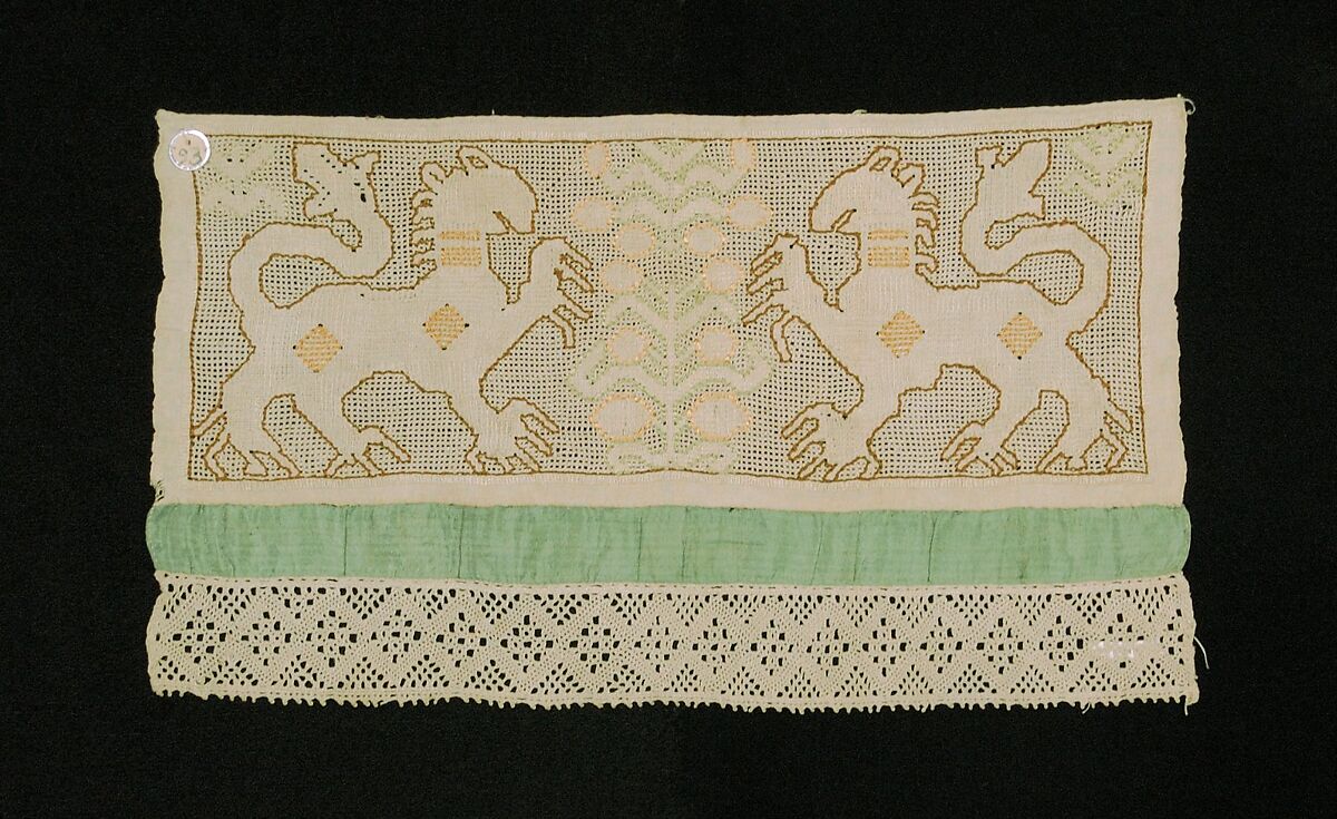 Towel border, Linen, silk, Russian 