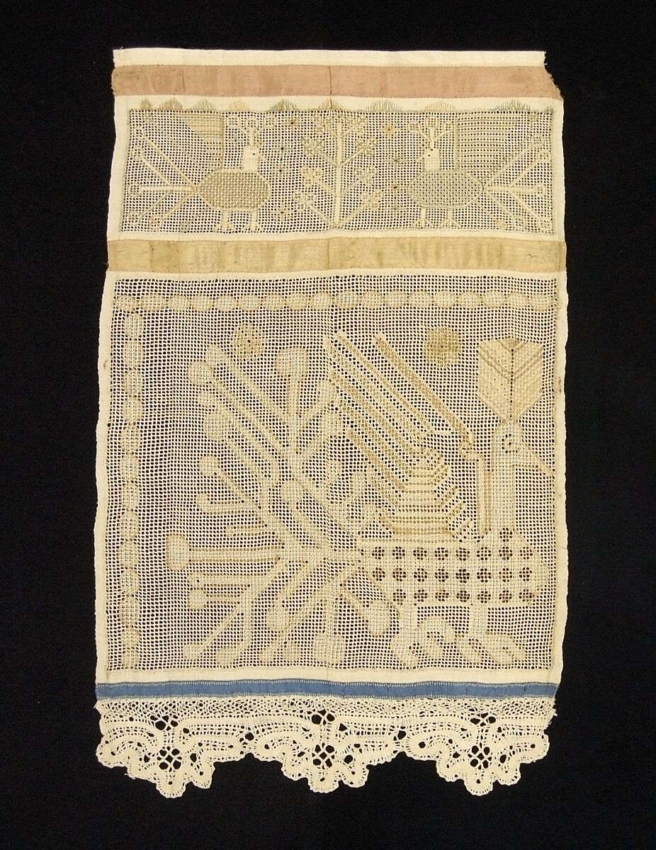 Towel border, Linen, silk, Russian 