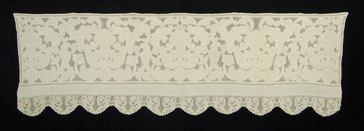 Bed curtain border, Linen, Russian 