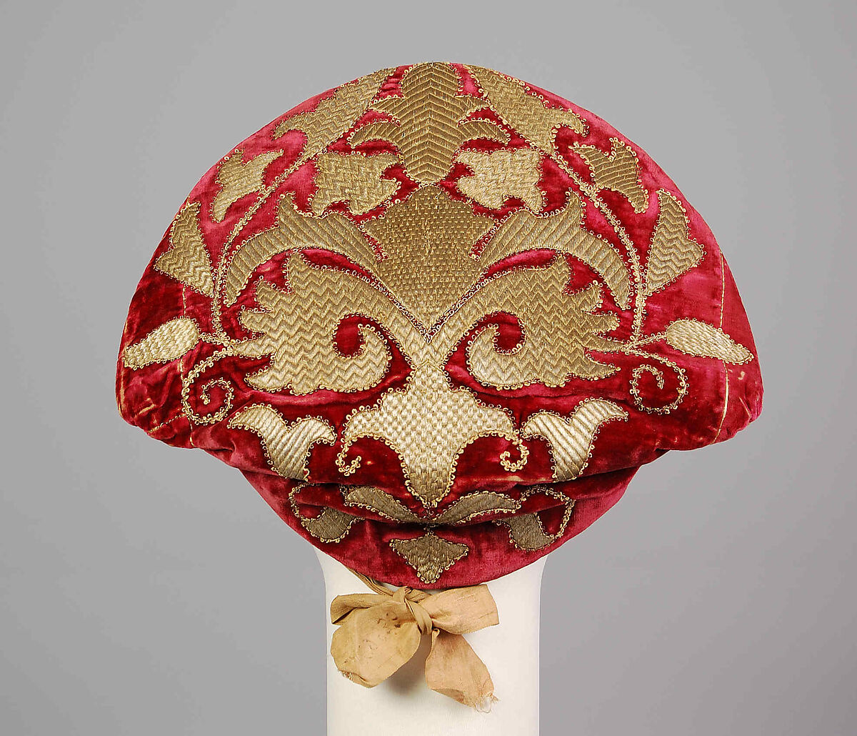 Headdress, Silk, metal, shell, glass, metallic, cotton, Russian