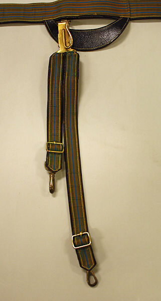 Military belt, Ridabock &amp; Company, Leather, silk, metallic, American