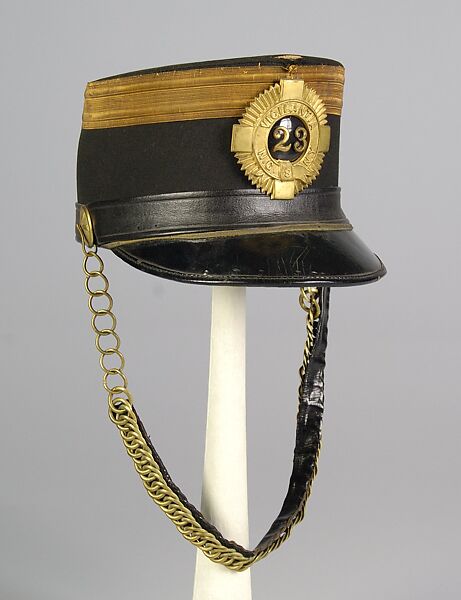 Military cap, Ridabock &amp; Company, Wool, leather, metallic, American 