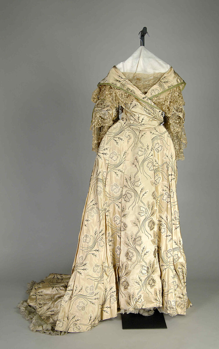 Evening dress, Rouff (French, 1844–1914), Silk, French 