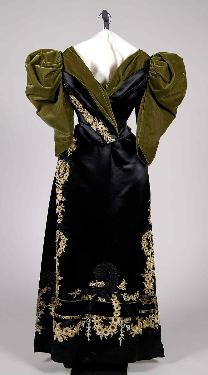 Evening dress, Rouff (French, 1844–1914), Silk, French 