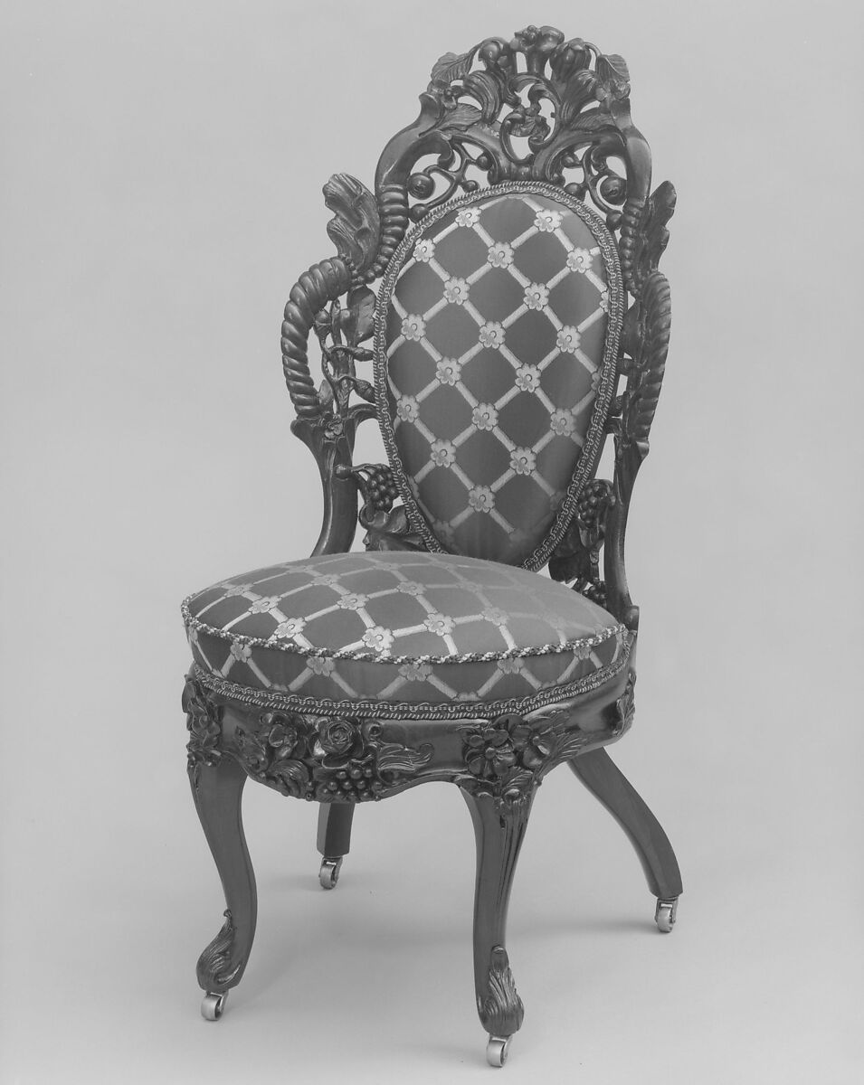 Side Chair, Attributed to John Henry Belter (American, born Germany 1804-1863 New York), Rosewood, American 