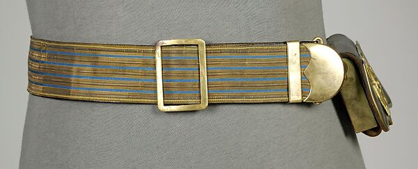 Military money belt, Leather, silk, metal, metallic, American 