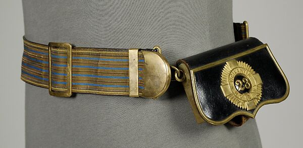 Military money belt, Leather, silk, metal, metallic, American
