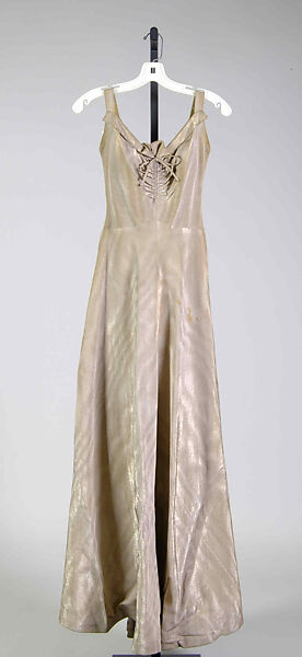 Dinner dress, Attributed to Madame Eta Hentz (American, born Hungary, 1895–1986), Silk, metallic, American 