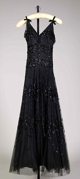 Evening dress, Madame Eta Hentz (American, born Hungary, 1895–1986), Silk, sequins, American 