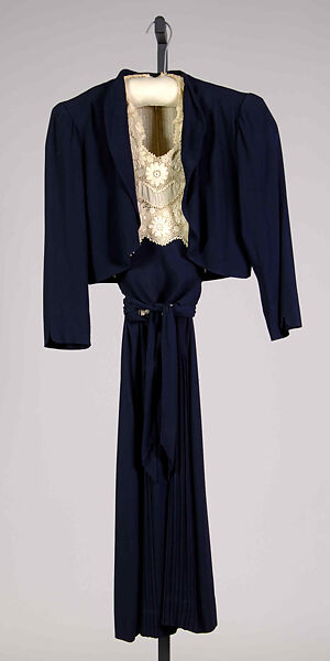 Suit, Madame Eta Hentz (American, born Hungary, 1895–1986), rayon, cotton, American 