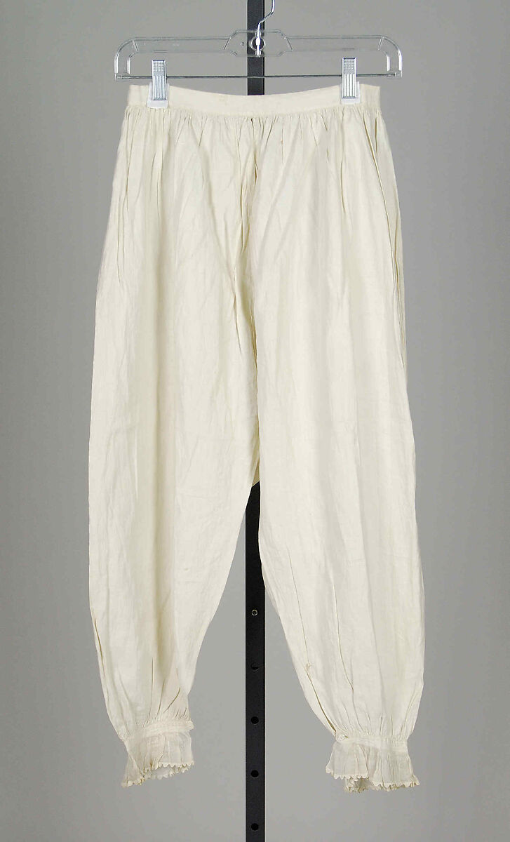 Pantalets, Linen, cotton, American 