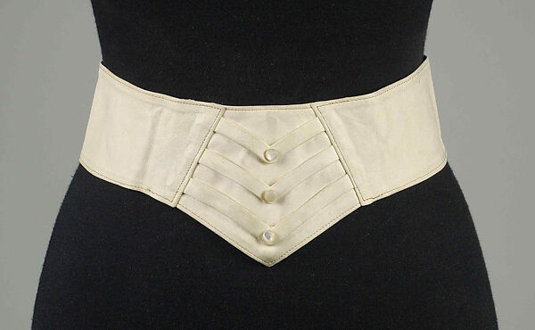Belt, Leather, shell, metal, American 