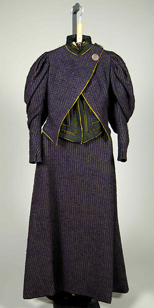 Afternoon dress, Wool, silk, American 