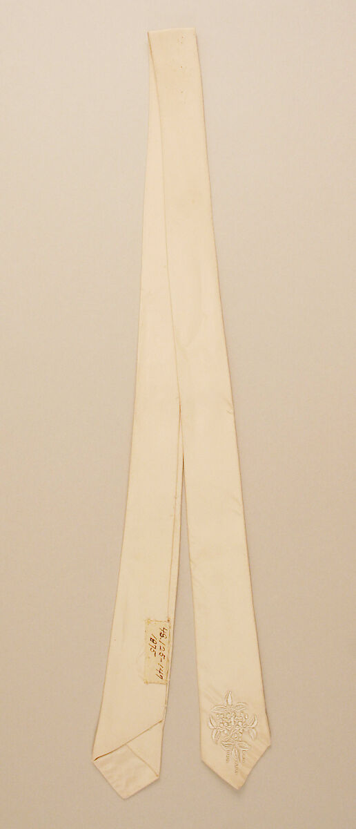 Wedding cravat, Keys &amp; Lockwood, Silk, American