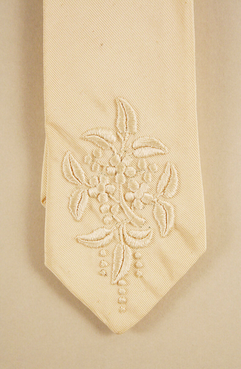 Wedding cravat, Keys &amp; Lockwood, Silk, American
