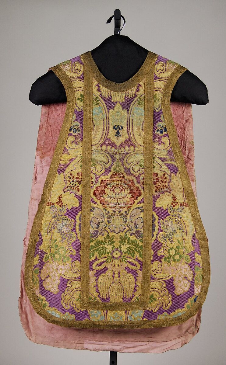 Chasuble, Silk, metallic, probably Italian