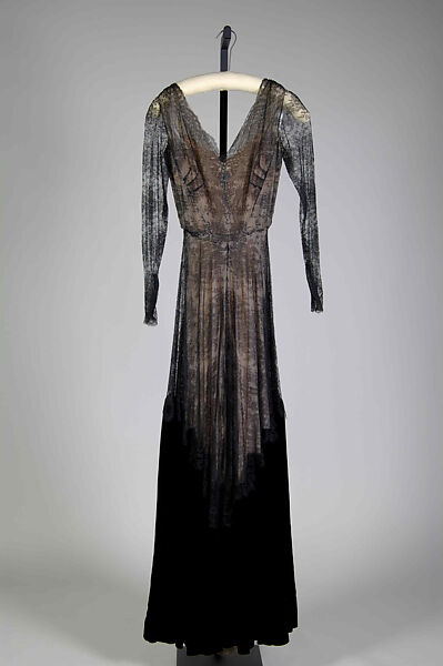 Evening dress, Madame Eta Hentz (American, born Hungary, 1895–1986), Silk, linen, American 
