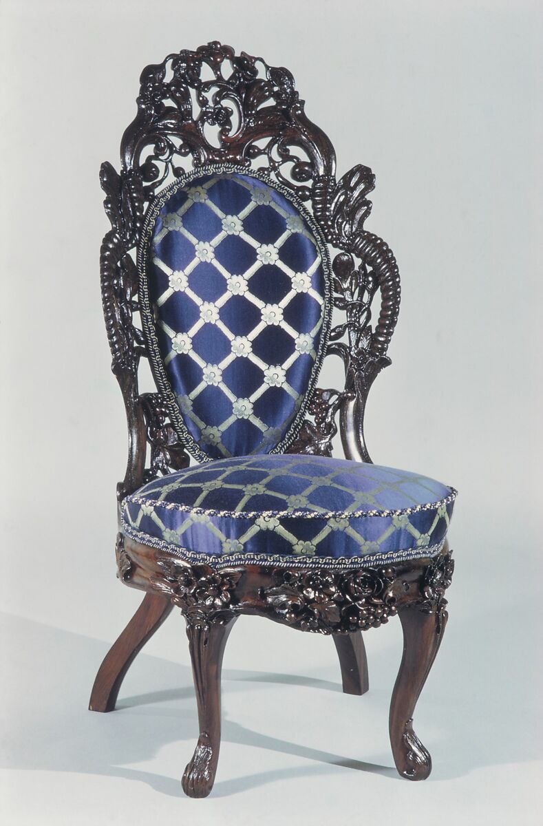 Side Chair, Attributed to John Henry Belter (American, born Germany 1804-1863 New York), Rosewood, American 