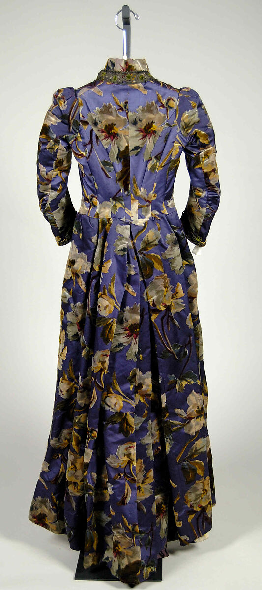 Afternoon dress, Silk, metallic, American