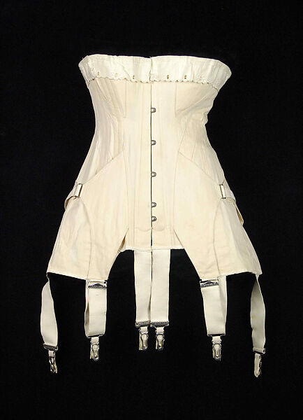 Corset, Royal Worcester Corset Company (American, 1901–1949), Cotton, bone, metal, elastic, American 