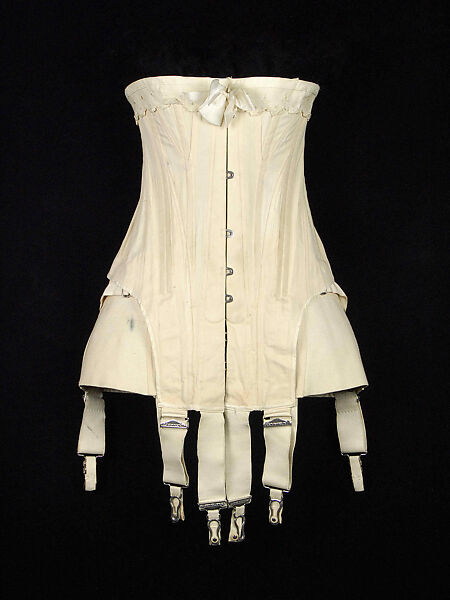 Corset, Royal Worcester Corset Company (American, 1901–1949), Cotton, bone, metal, elastic, American 