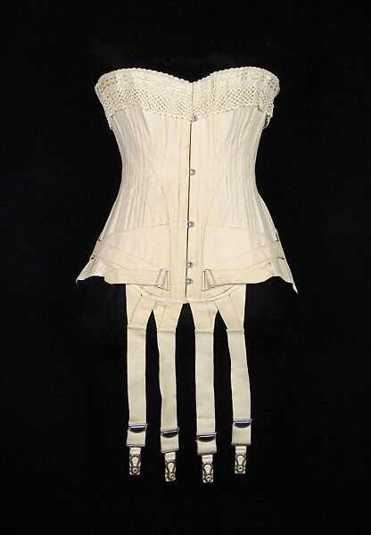 Corset, Royal Worcester Corset Company (American, 1901–1949), Cotton, bone, metal, elastic, American 