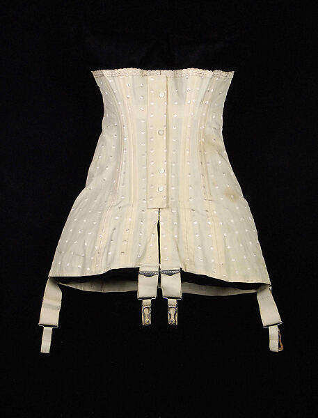 Corset, A. J. Lecoutre, Cotton, metal, bone, elastic, American 