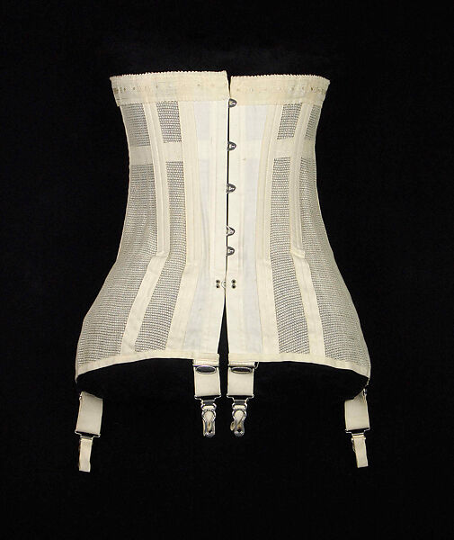 Corset, Langdon, Batcheller &amp; Company (American, founded 1865), Cotton, metal, bone, elastic, American 