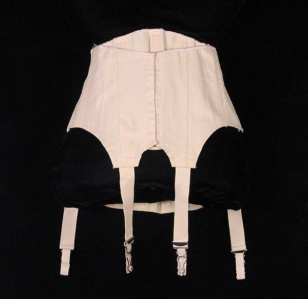 Girdle, Royal Worcester Corset Company (American, 1901–1949), Cotton, metal, elastic, bone, American 