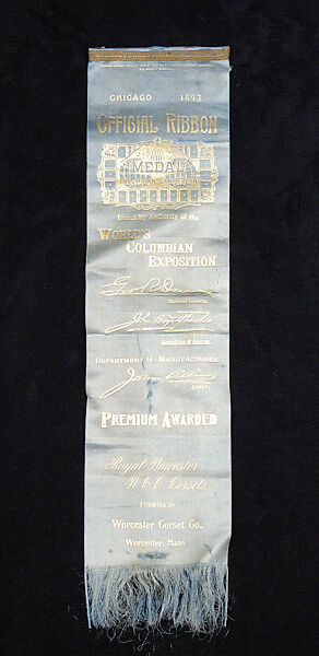 Ribbon, W. B. Conkey Co. (American, Chicago, Illinois), Silk, metallic, pigment, American 