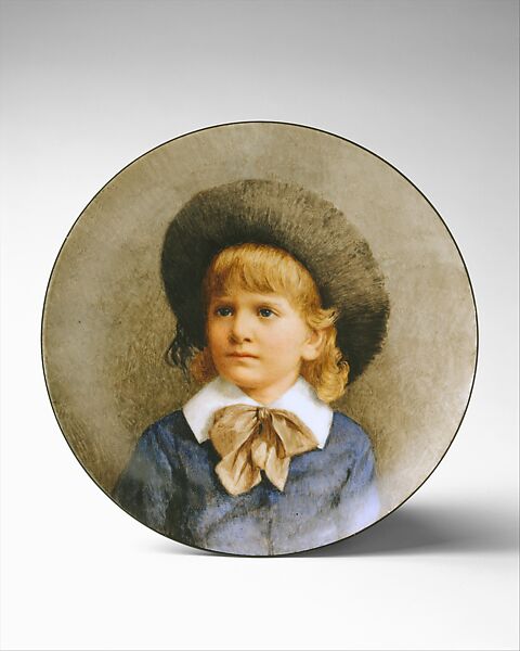 The Bruce Child, Cecilia Beaux (American, Philadelphia, Pennsylvania 1855–1942 Gloucester, Massachusetts), Enamel on porcelain, American 