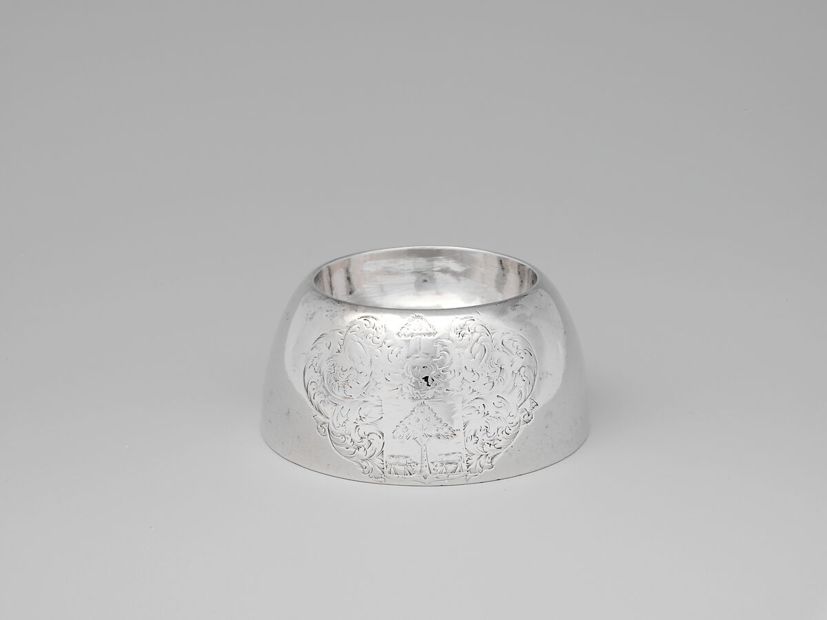 Trencher Salt, Bartholomew Le Roux (ca. 1665–1713), Silver, American 