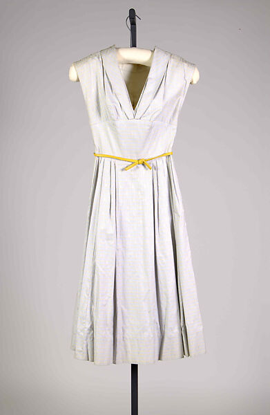 Dress, Carolyn Schnurer (American, born New York, 1908–1998 Palm Beach, Florida), Cotton, leather, American 