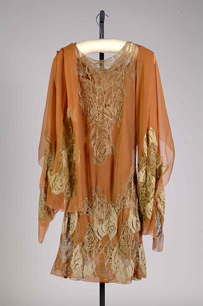 Evening dress, Attributed to Goupy, Silk, metallic, French 