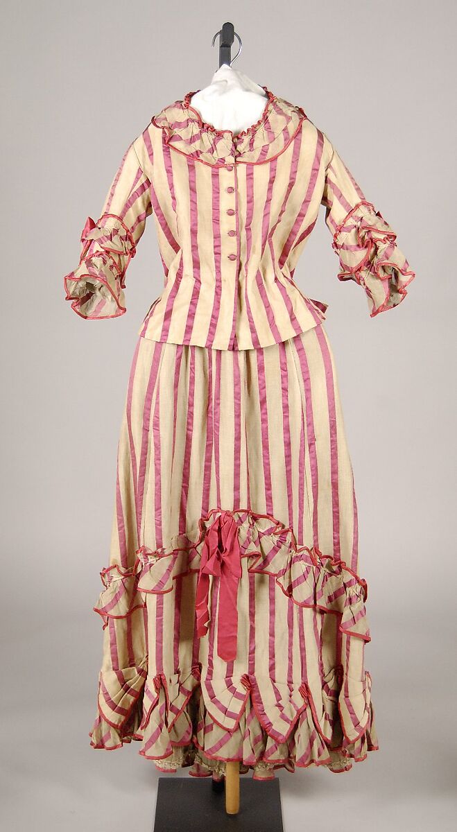 Afternoon dress, Silk, cotton, American 